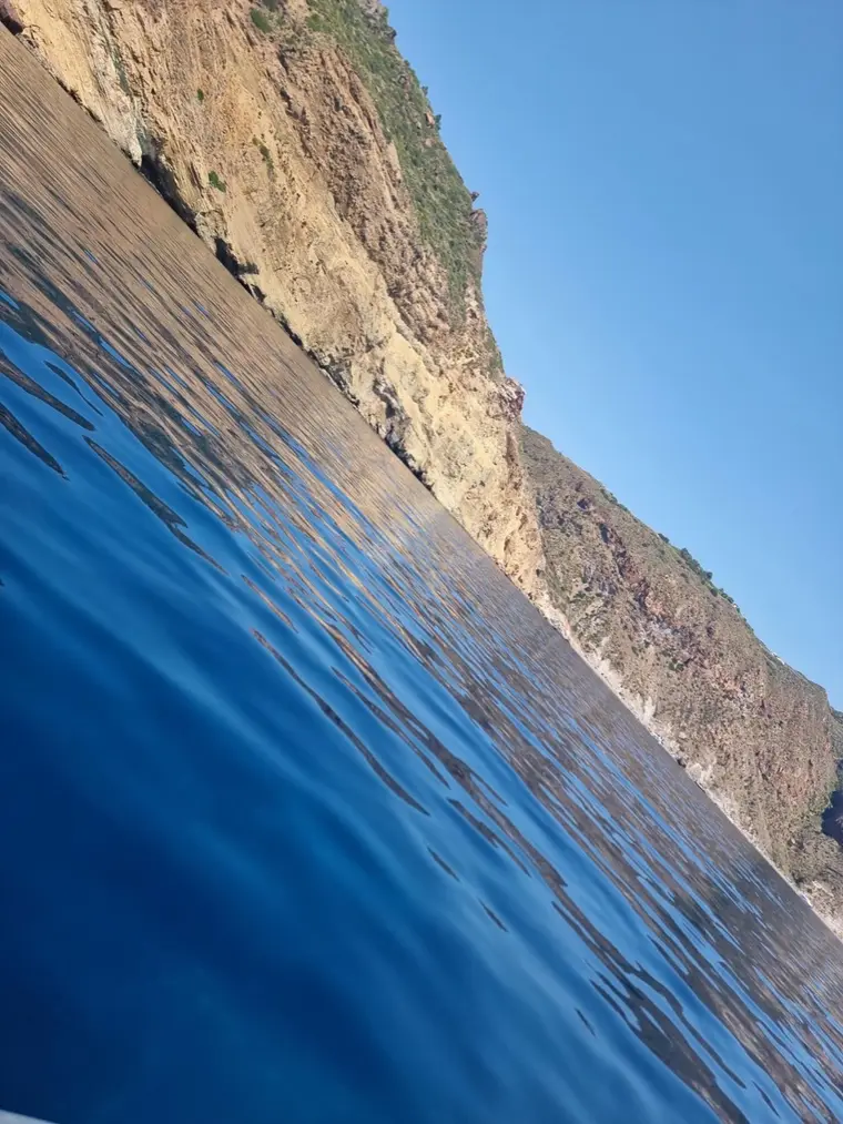 Wild coastline from the dinghy
